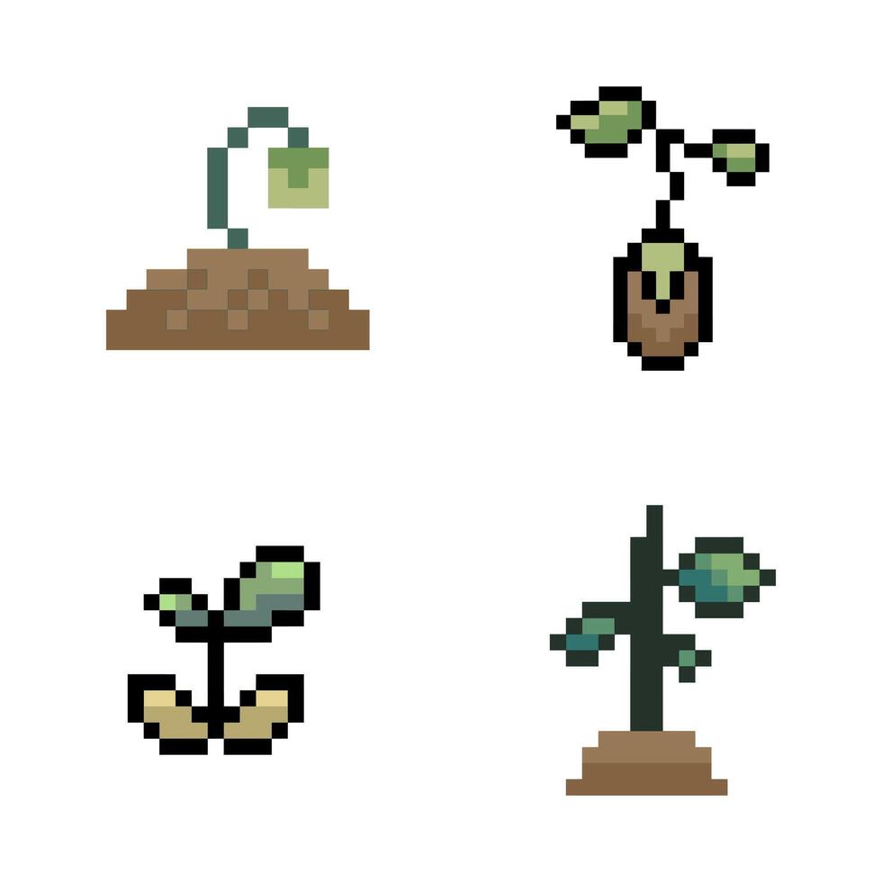 classic sprout pixel drawing vector