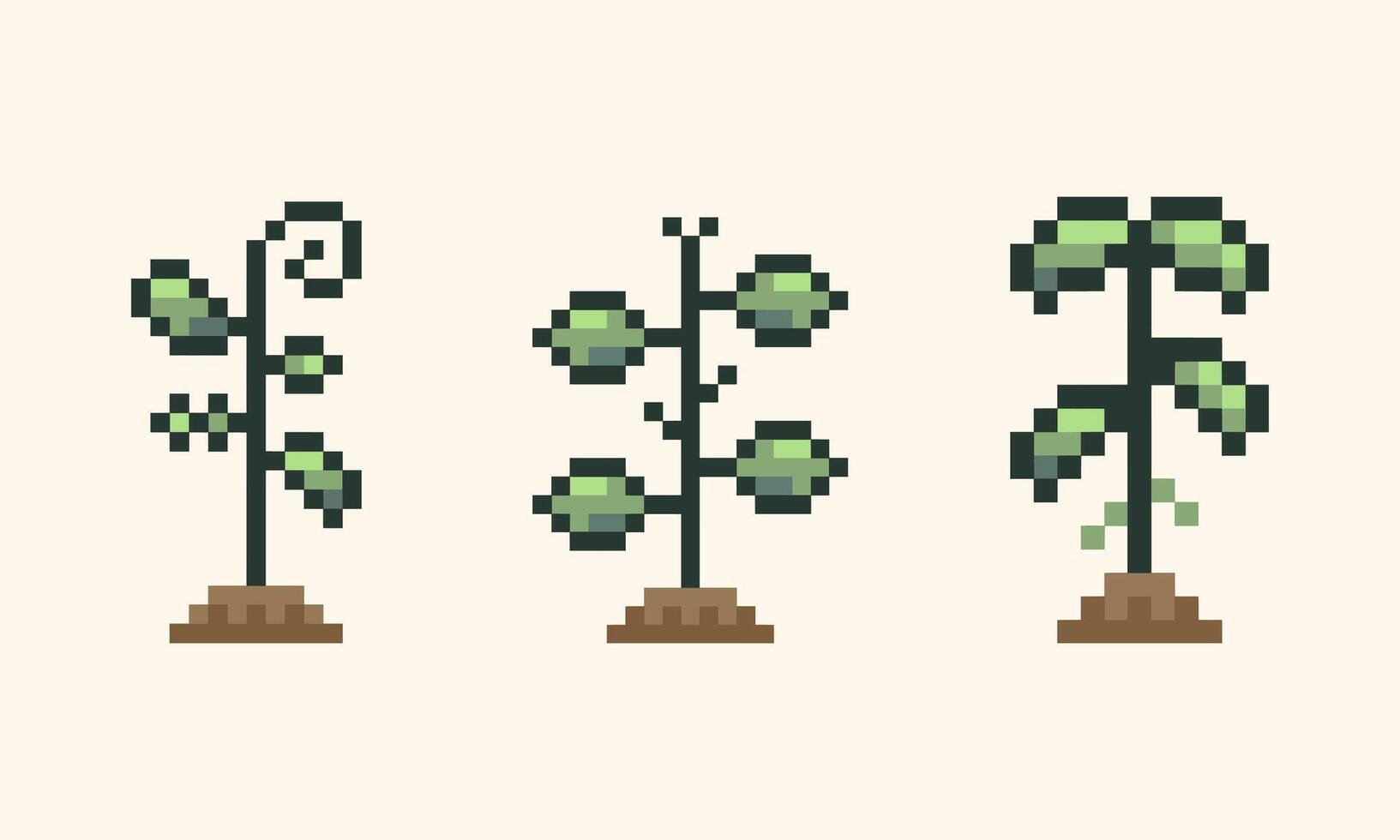 Green sprouts pixel retro design vector