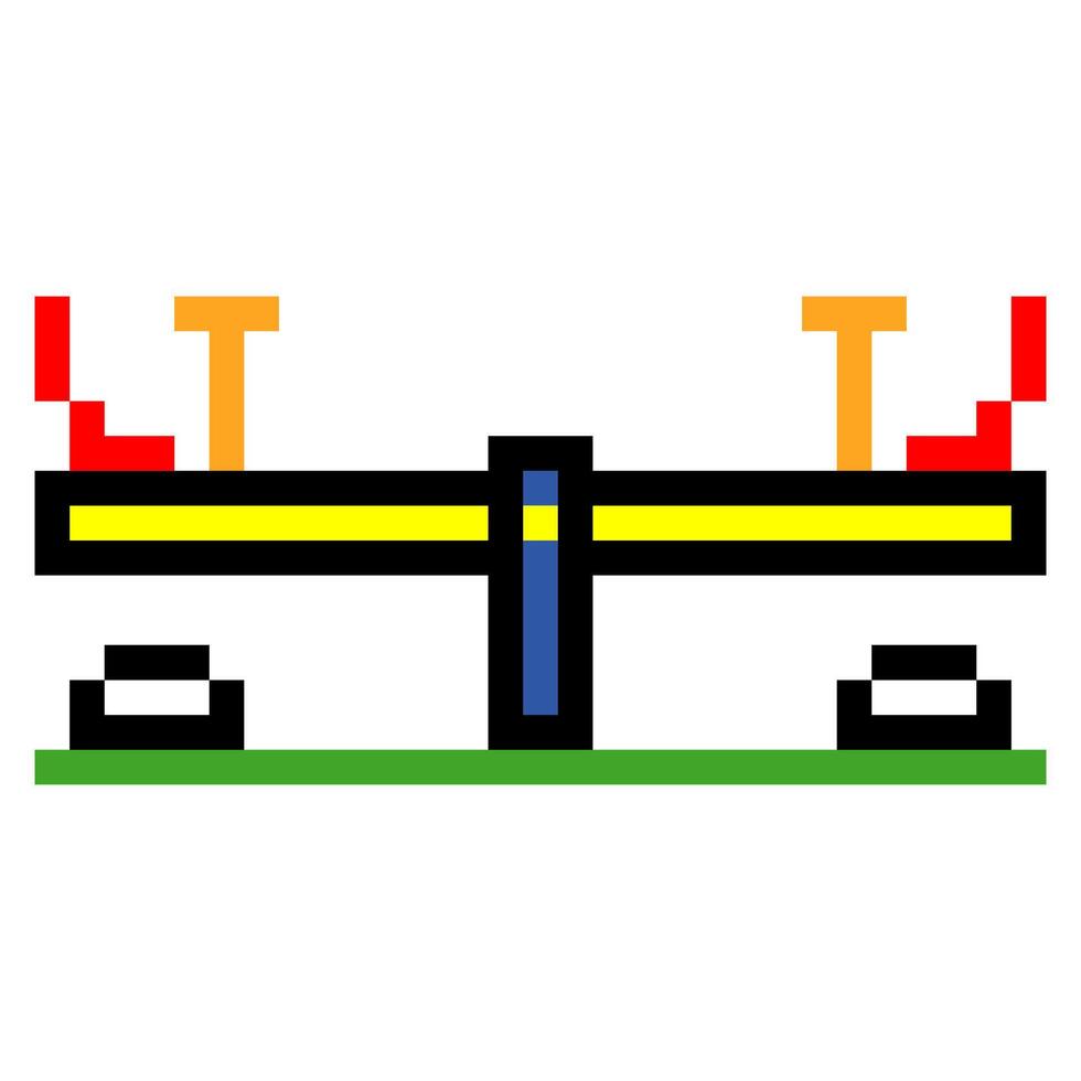Seesaw with pixel art style vector