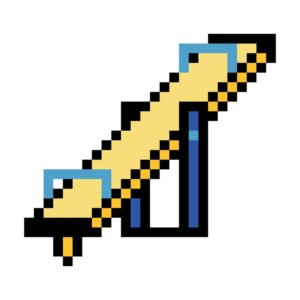 Kids playground seesaw in pixel art vector