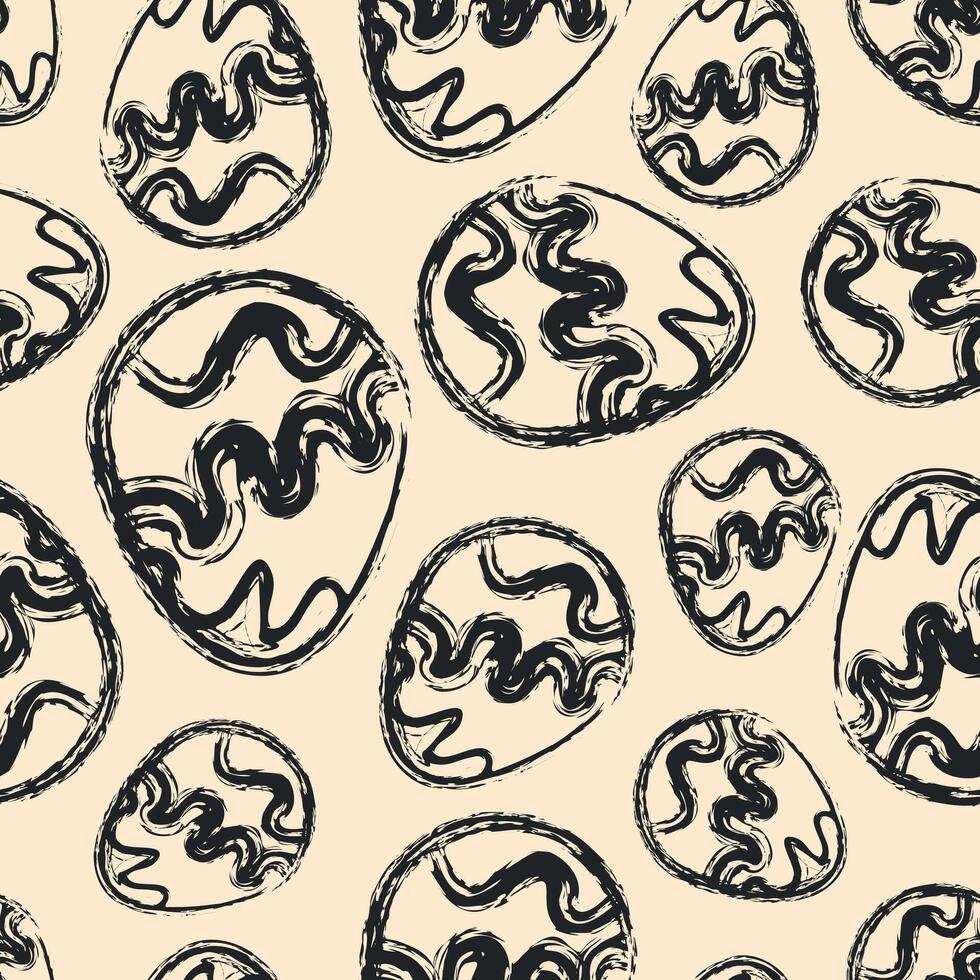 Elegant beige and black Easter seamless pattern vector