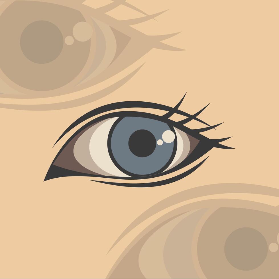 Anime character eye illustration vector