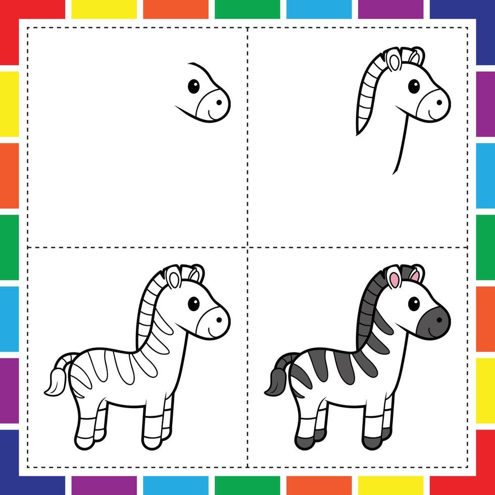 How to draw a zebra vector