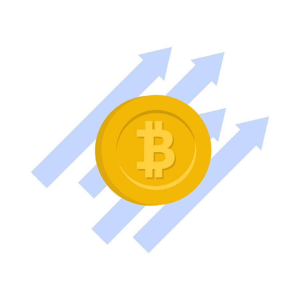 Bitcoin up trend bull market vector
