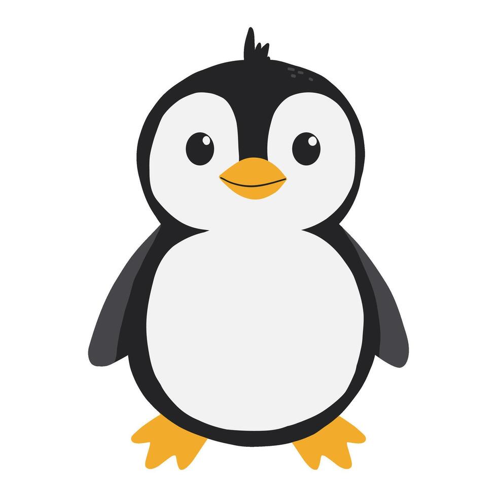 Cute penguin character illustration vector