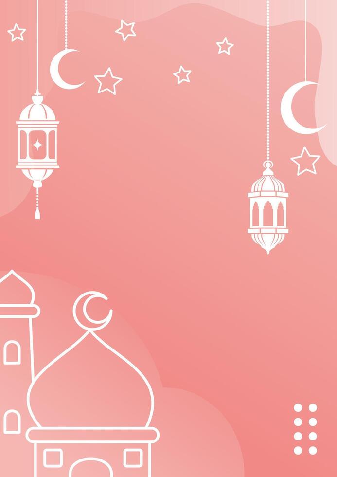 Islamic themed background with lantern and crescent moon components for festive season advertising media vector