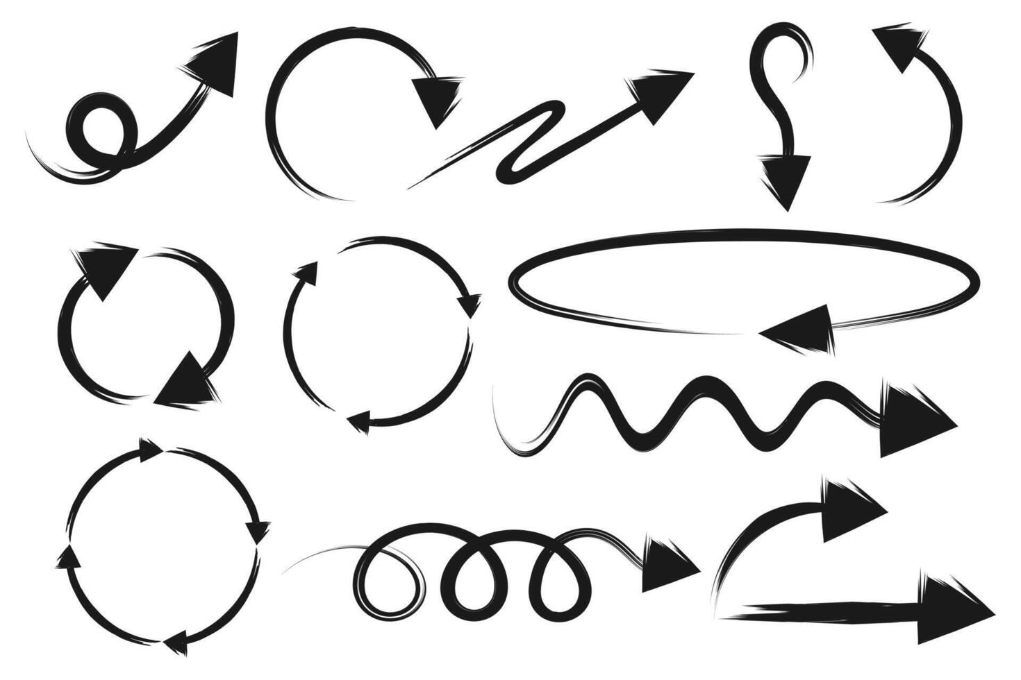 Arrow symbol with brush texture. Illustration. vector