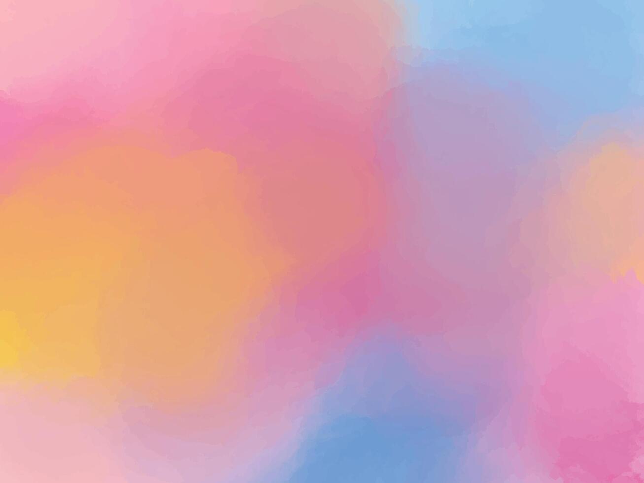 Rainbow Watercolor Cloud Background with Soft Blended Colors vector