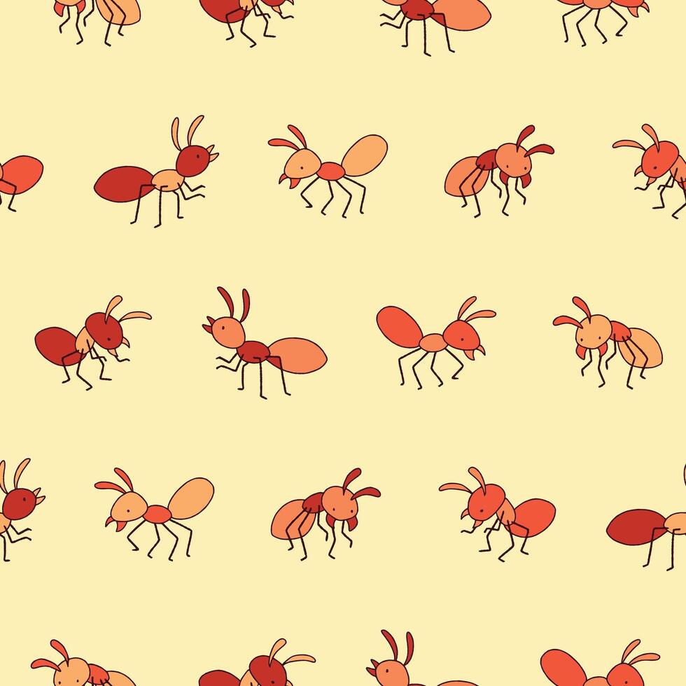 Ant Pattern Illustration Seamless for Wallpaper Background Cover Packaging vector