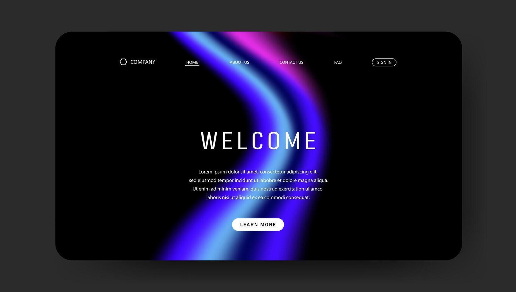 web page with futuristic blue fluid gradient vector