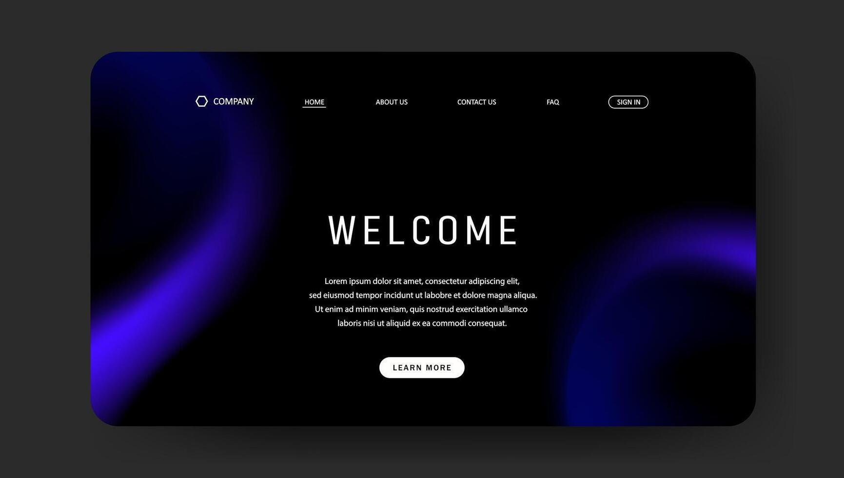 abstract blue fluid gradient for landing website page vector
