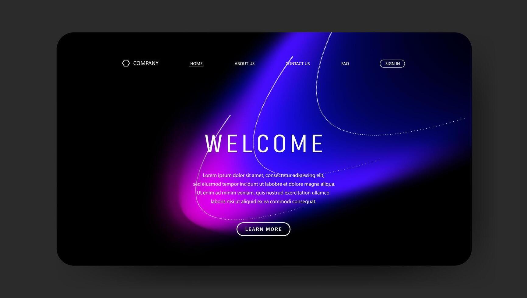 creative fluid gradient for landing page vector