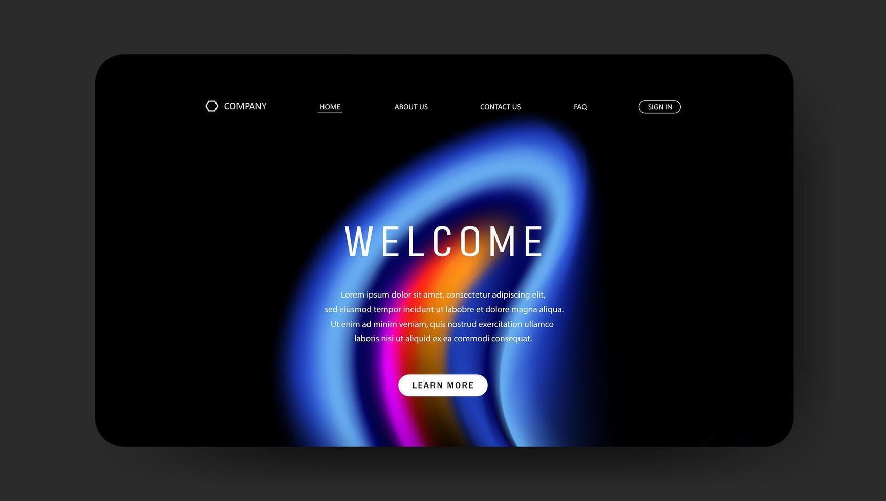 web page with abstract futuristic fluid gradient vector