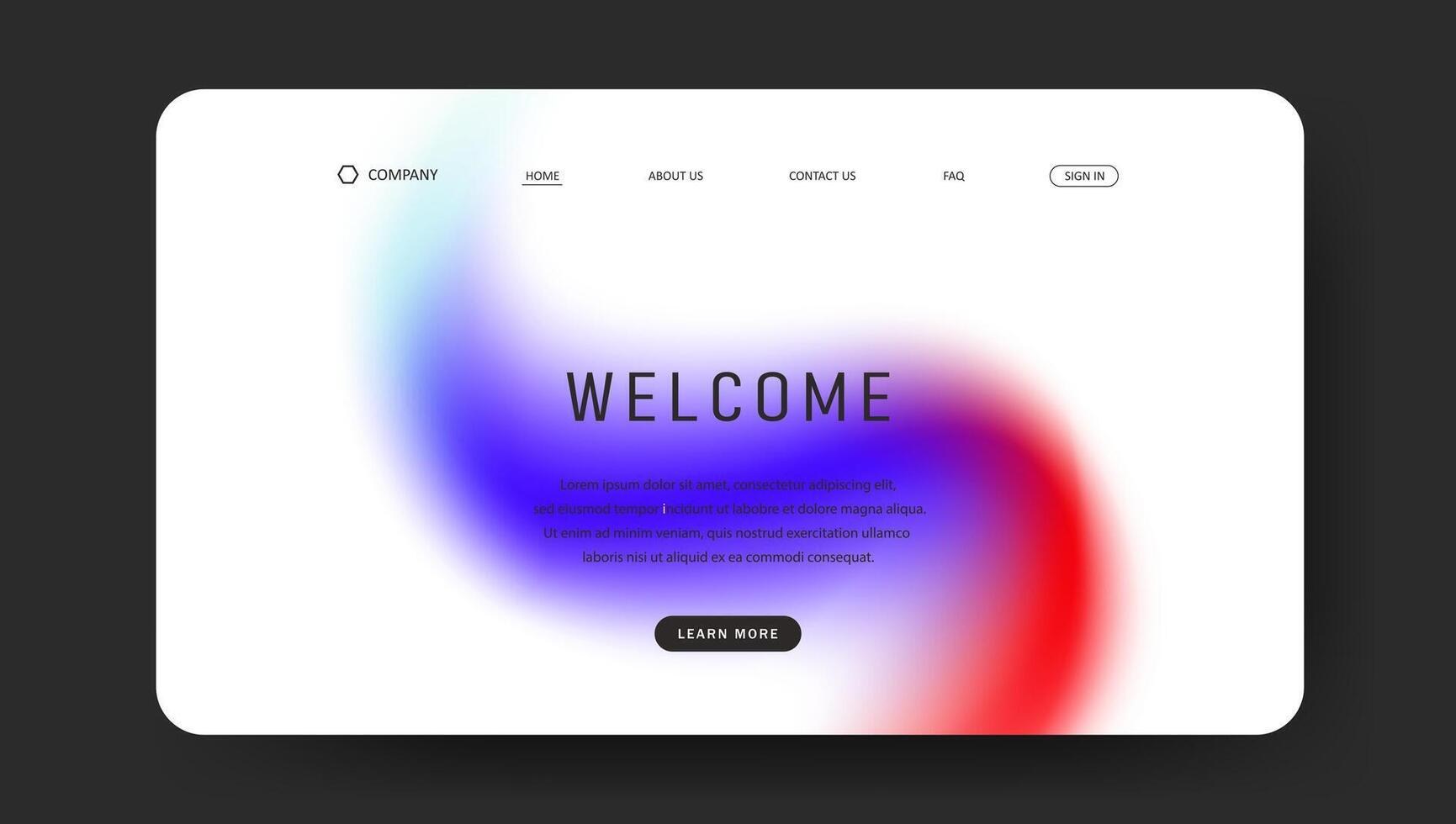 web page with abstract gradient wave vector