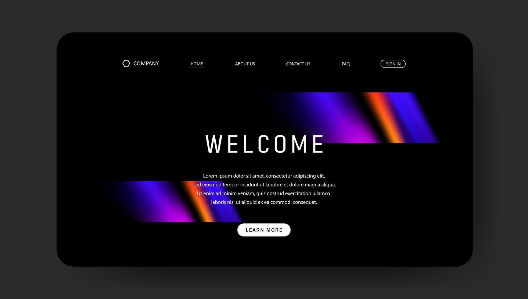 futuristic modern of website page, landing page vector