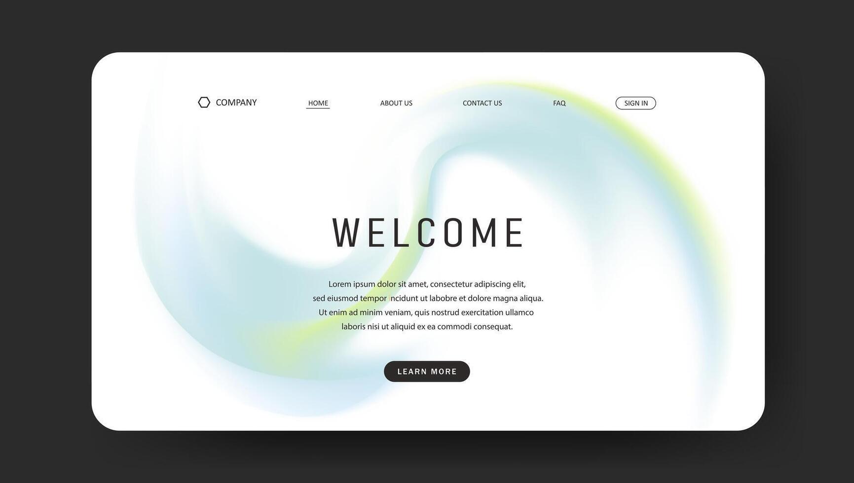 landing web page background with creative gradient wave vector
