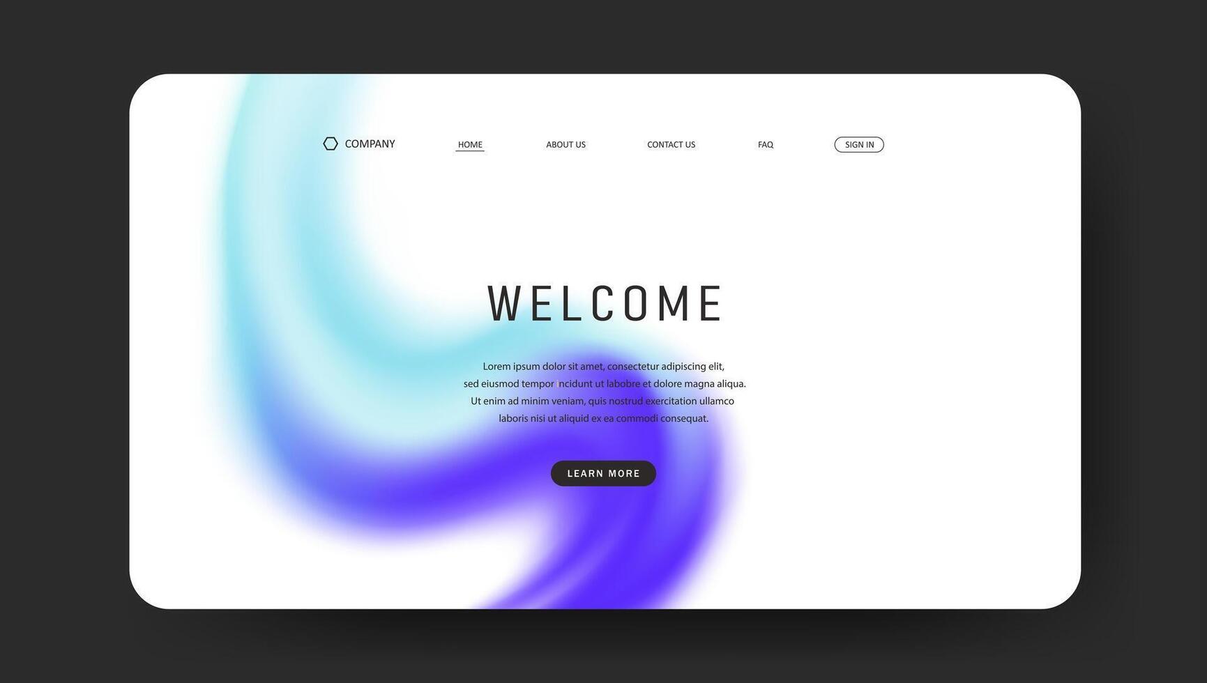 web page background with blue fluid gradient wave vector