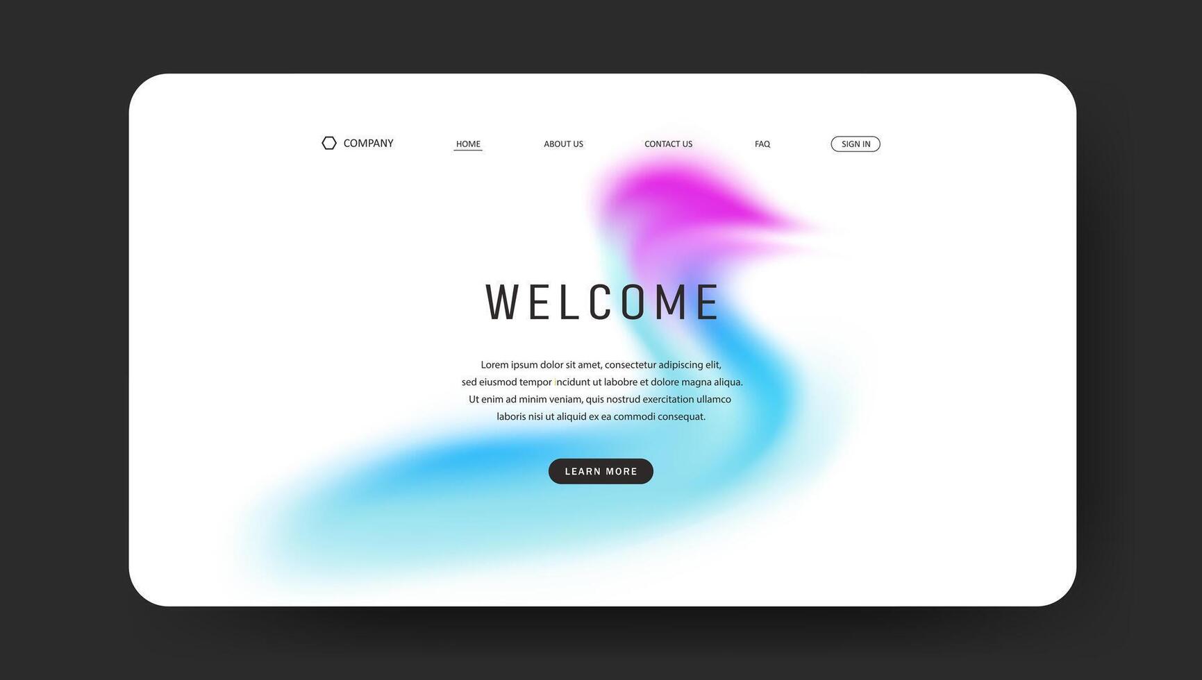 landing web page background with gradient wave vector