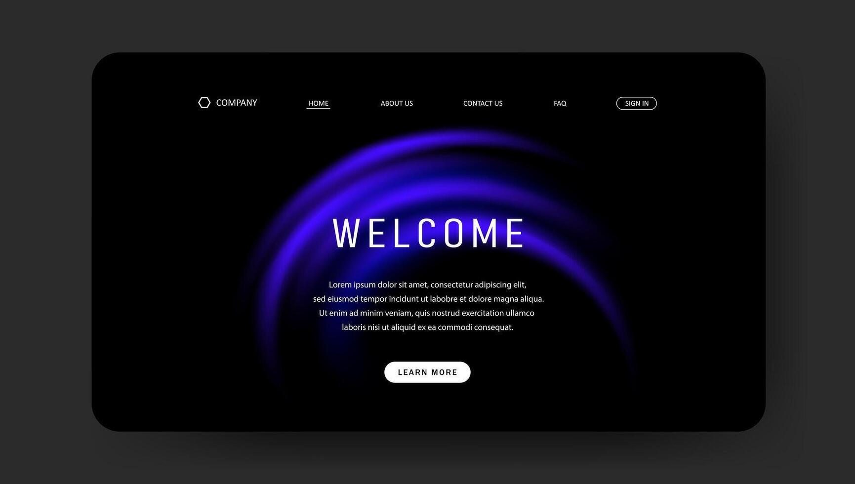 futuristic blue fluid gradient for website page vector