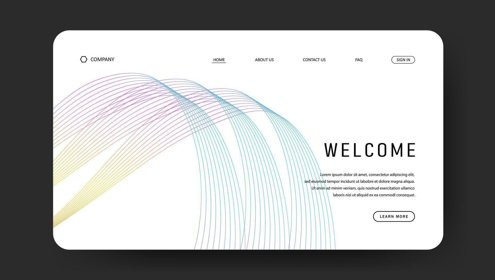 line art wave design for landing page vector