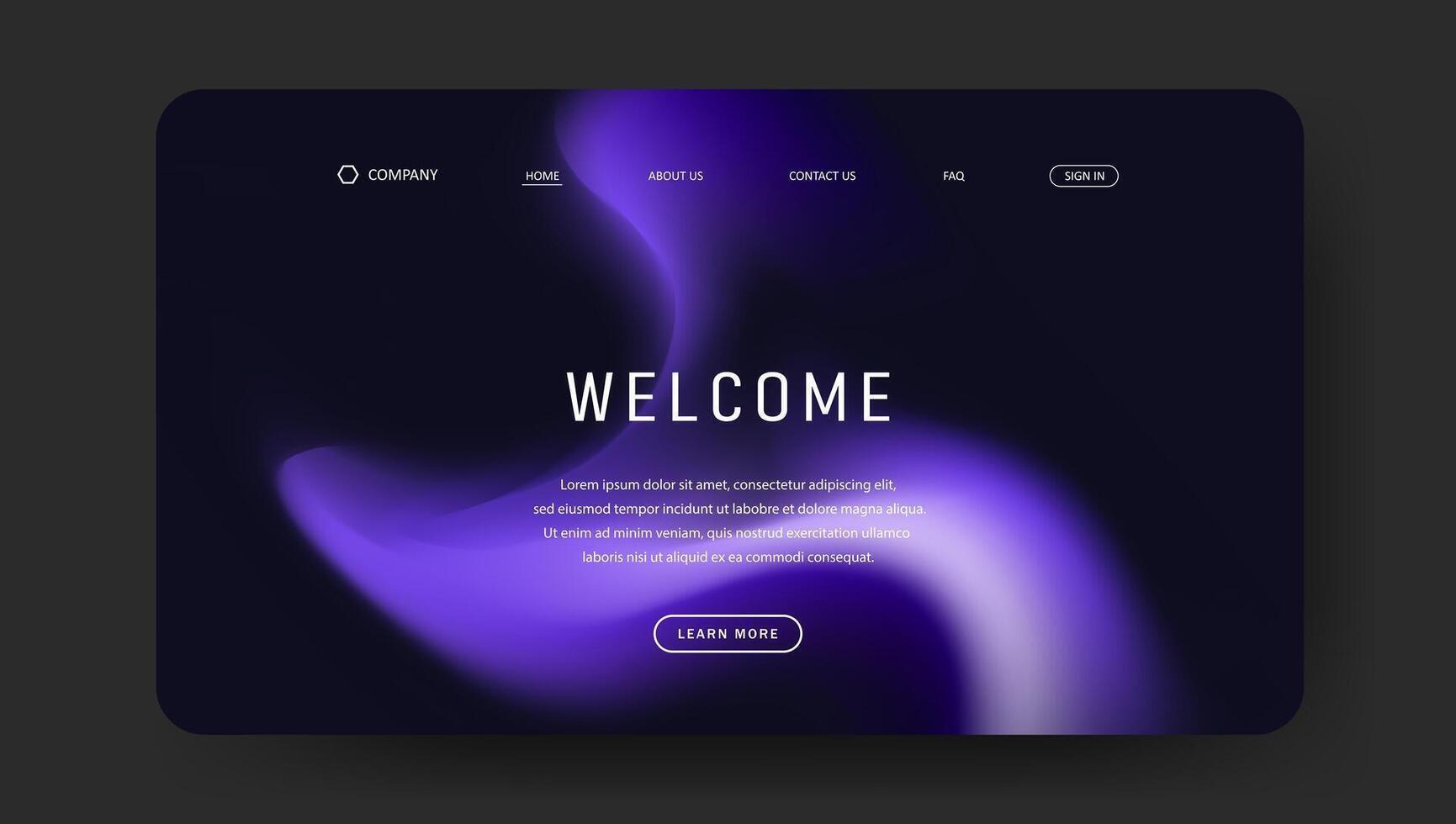 elegant fluid gradient background design for landing page vector