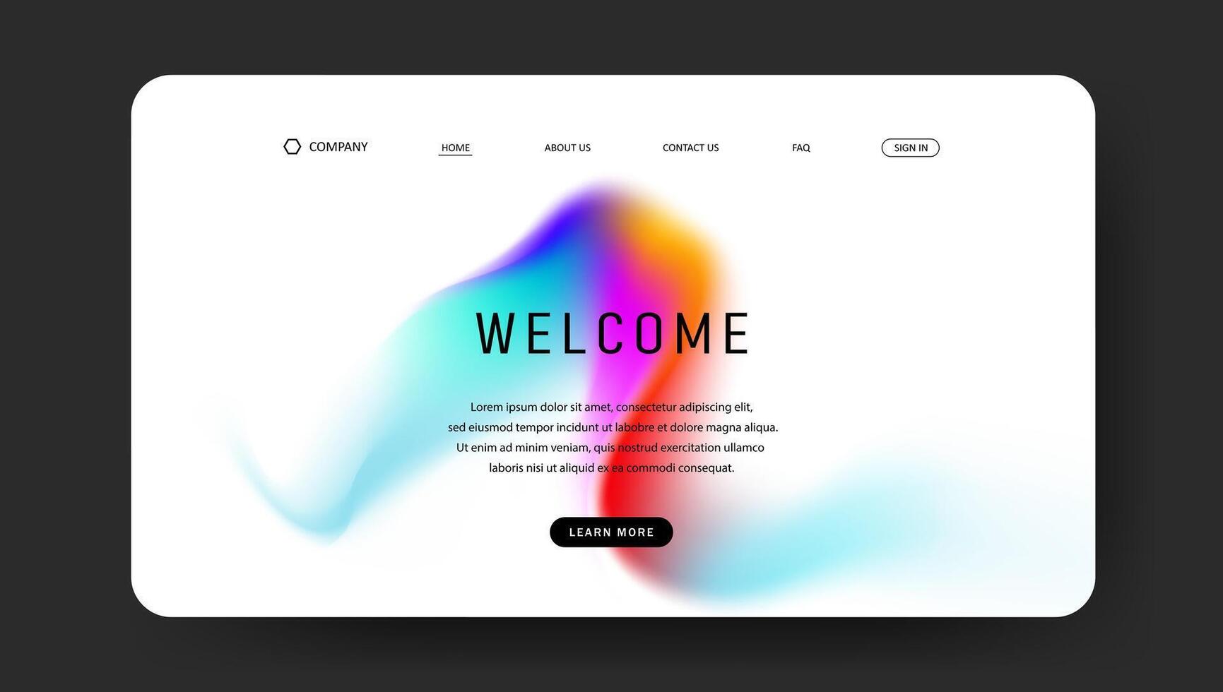 colorful fluid gradient design for landing web page vector