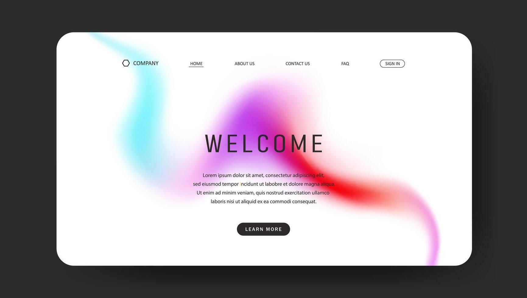 abstract fluid gradient wave for landing web page vector