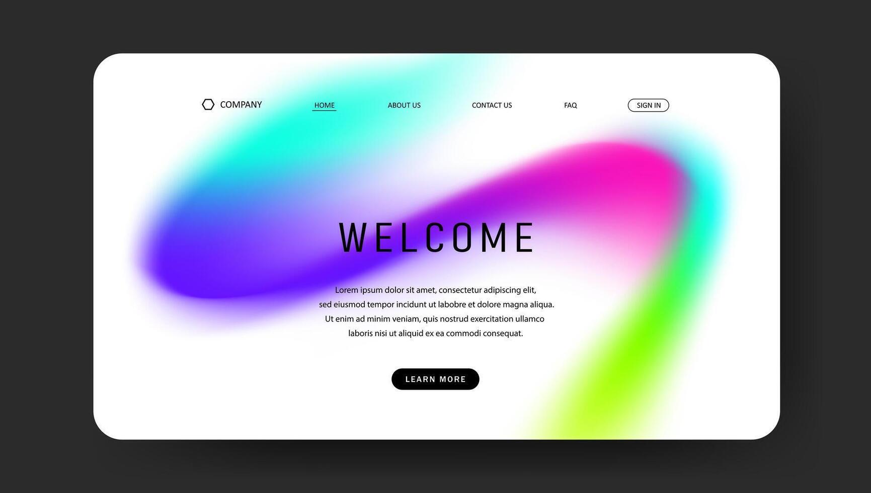 landing web page background with colorful fluid gradient design vector