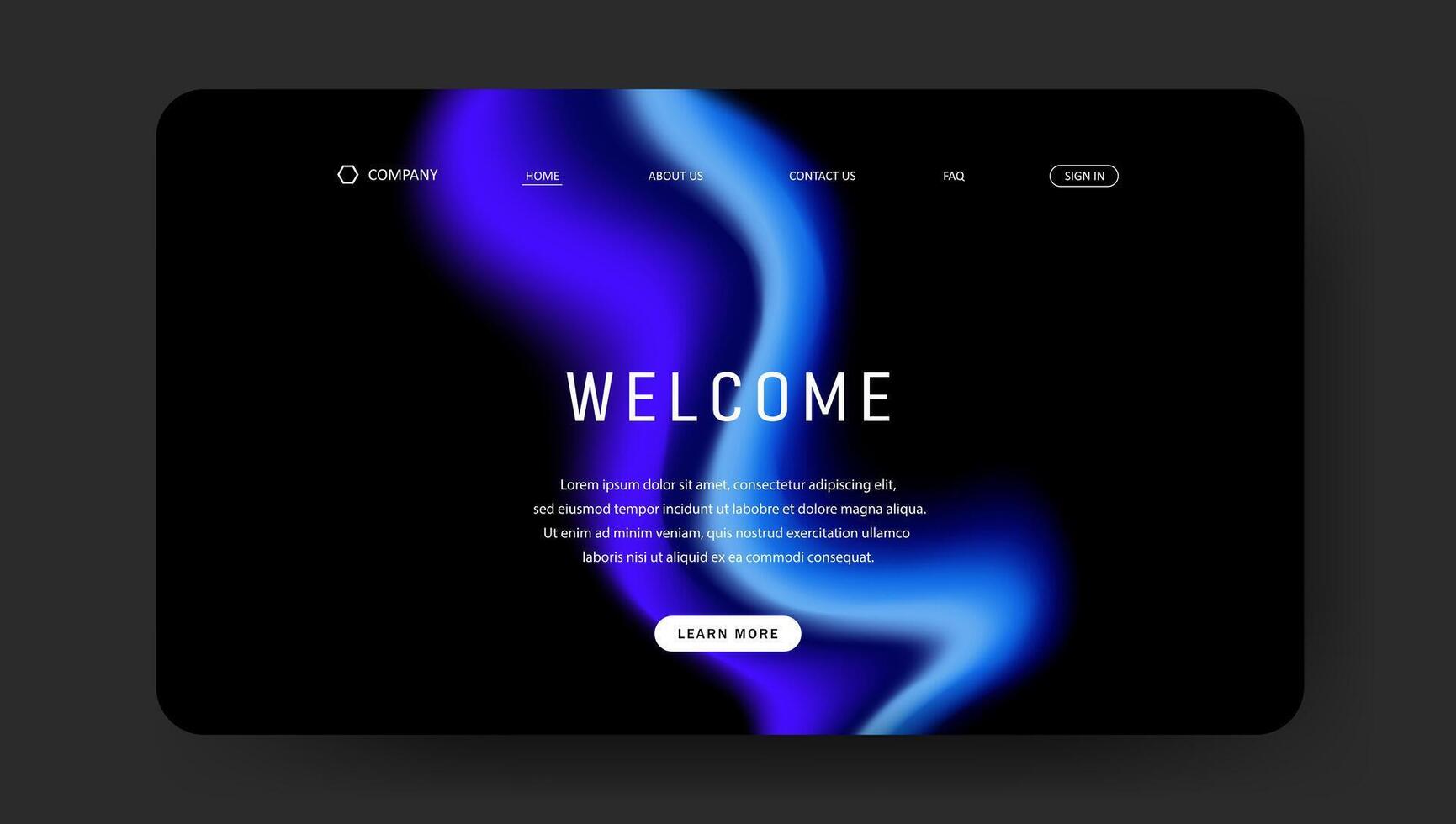futuristic blue fluid gradient wave for web page design vector