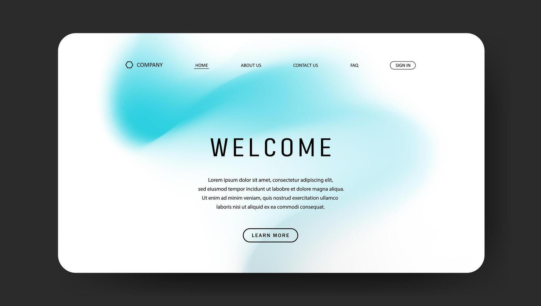 soft blue gradient swirl for landing page design vector