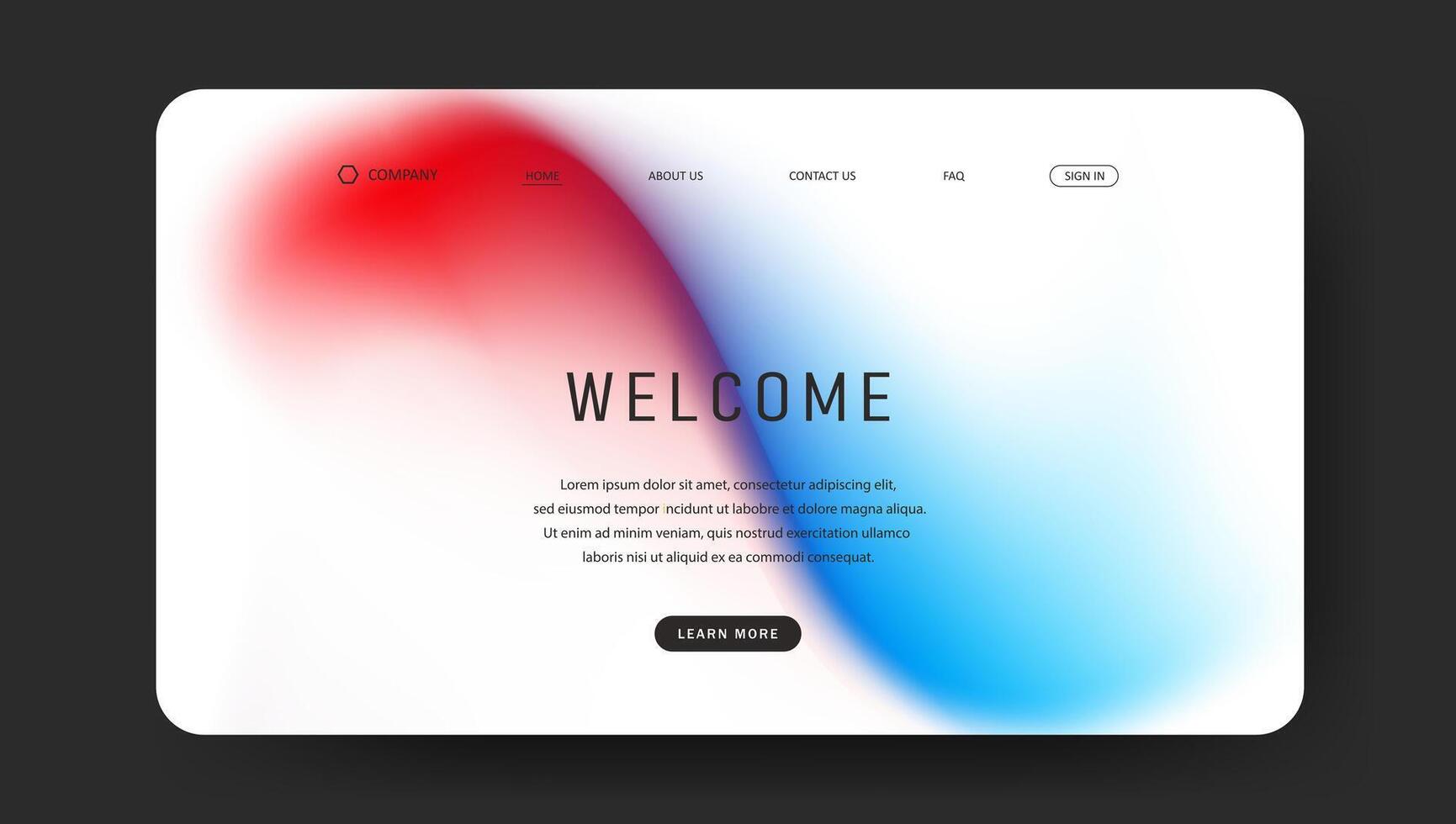 red and blue fluid gradient wave for web page vector