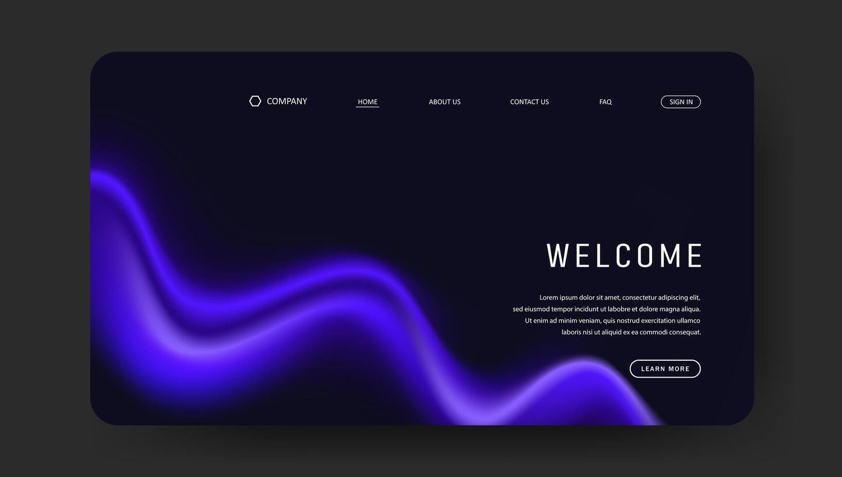 fluid gradient wave background design for landing page vector