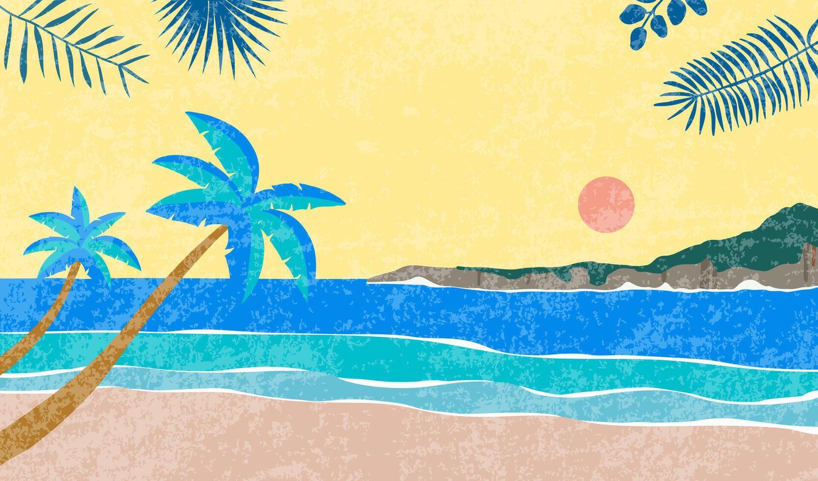 summer landscape background with beach and sand grain texture vector