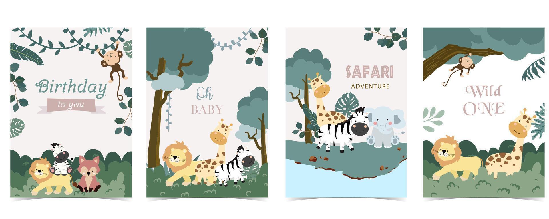 Safari landscape template banner for vector