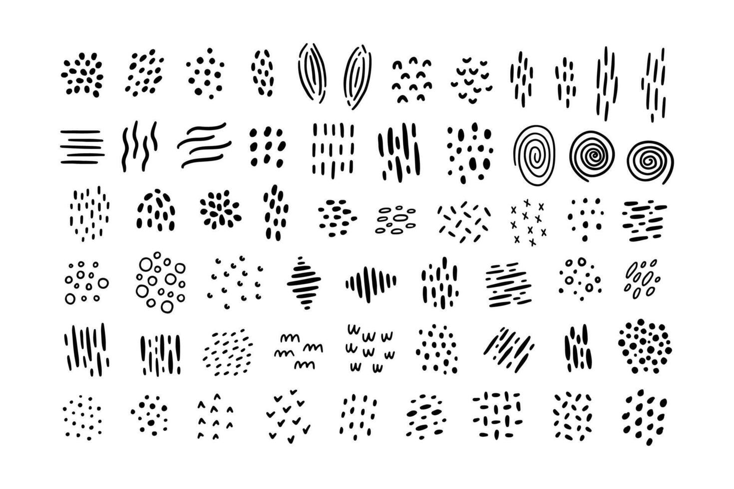 Hand drawn doodle funky texture set vector