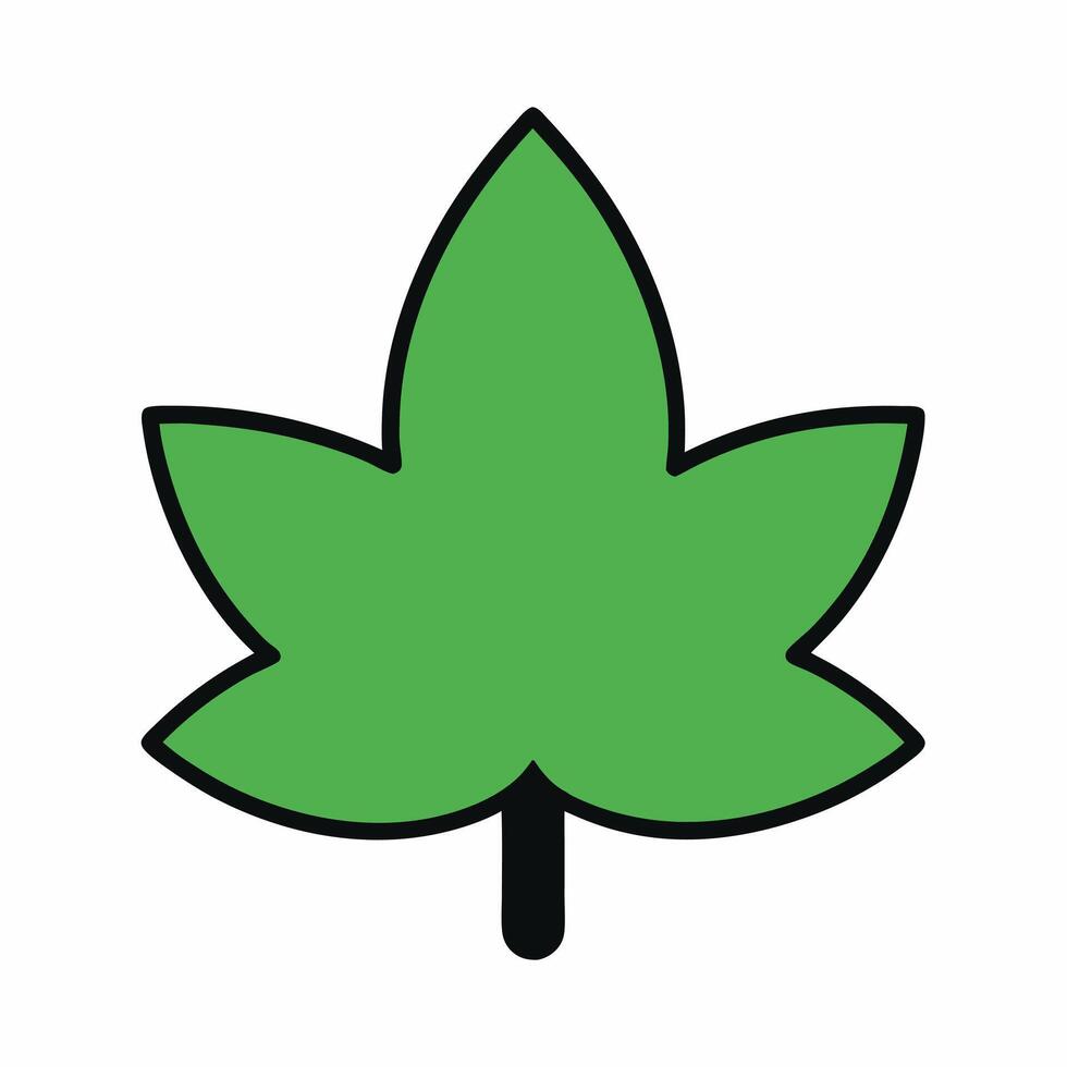 Green Leaf Icon Simple Design for Nature Eco Friendly Concepts vector