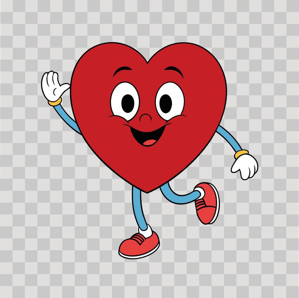 A cute cartoon heart with a smile, designed for a fun and romantic Valentine's Day card vector