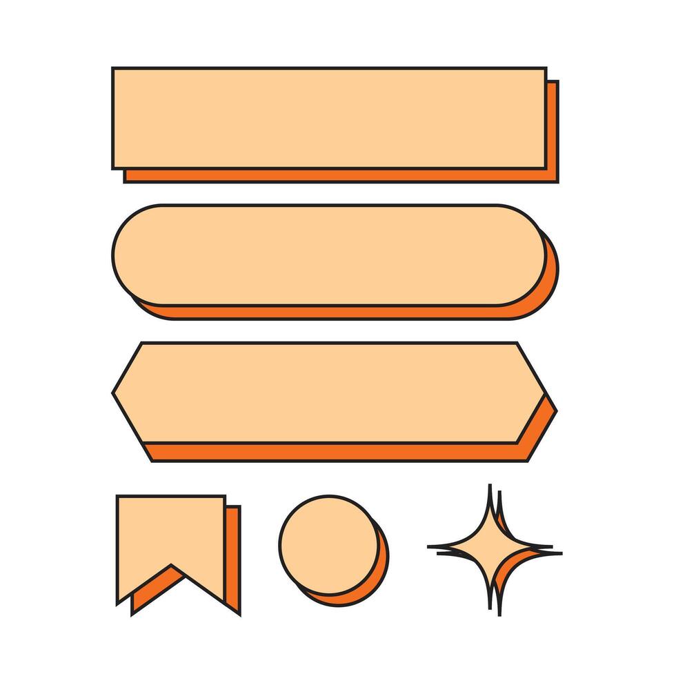 Illustration icon element retro with outline unique design vector