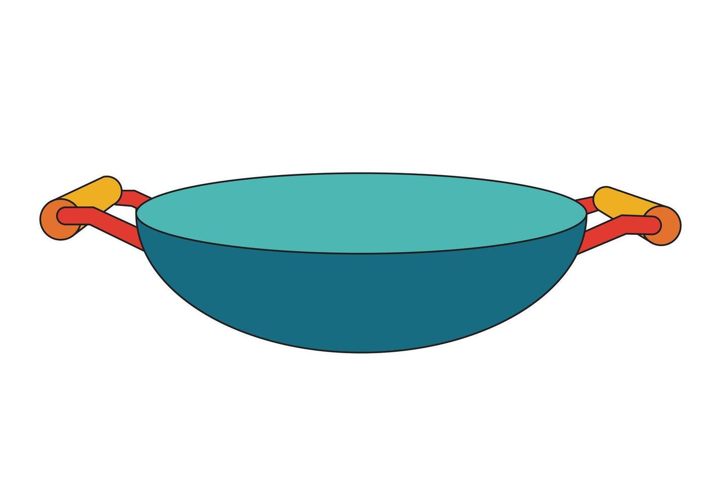 Illustration pan kitchen tool retro unique design with blank background vector