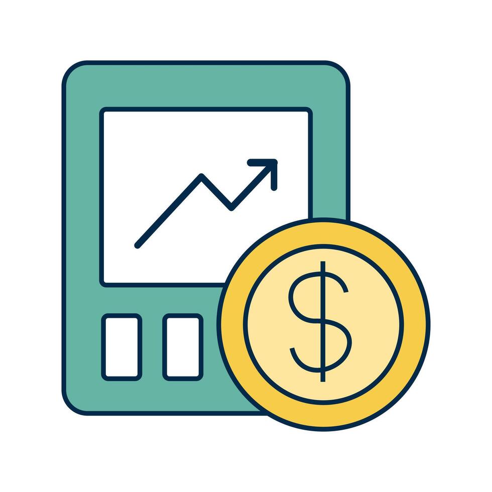 Coin graph icon illustration representing money and business vector