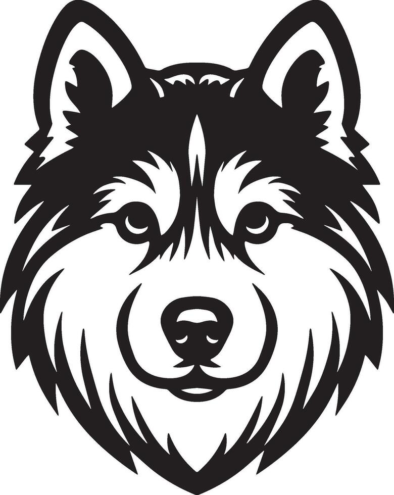 A Husky Dog Head Illustration. vector
