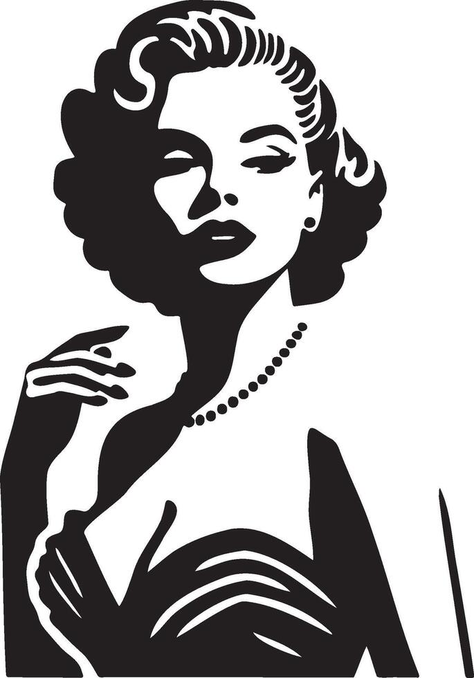 Vintage Sassy Lady Illustration. vector