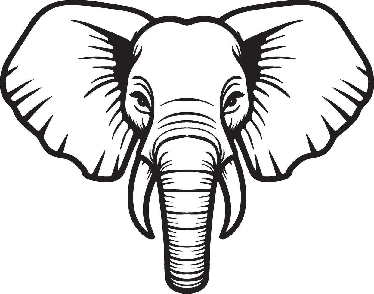 Elephant Head Illustration. vector