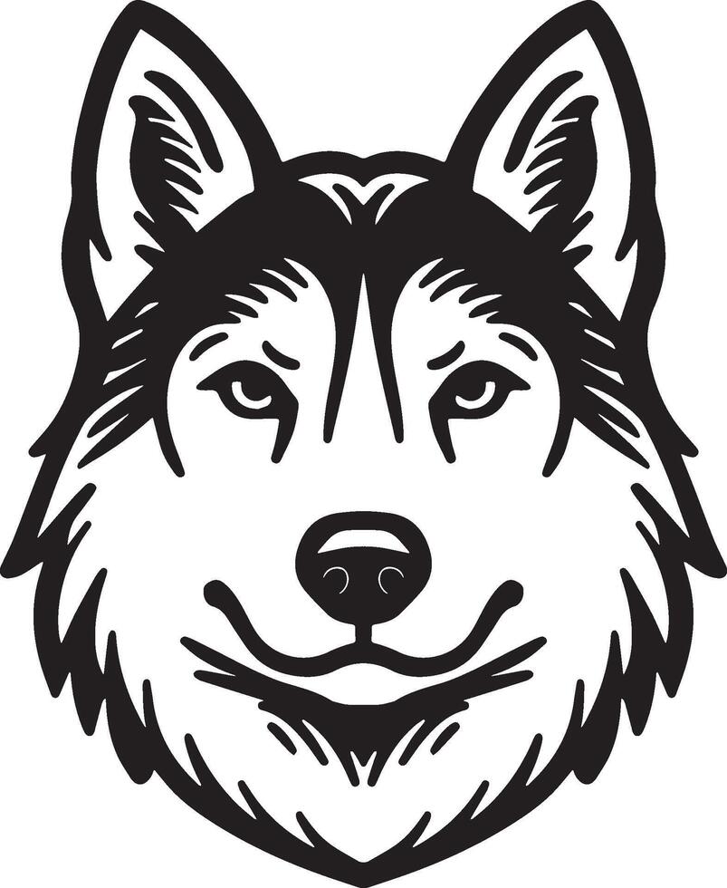 Husky Dog Head. vector