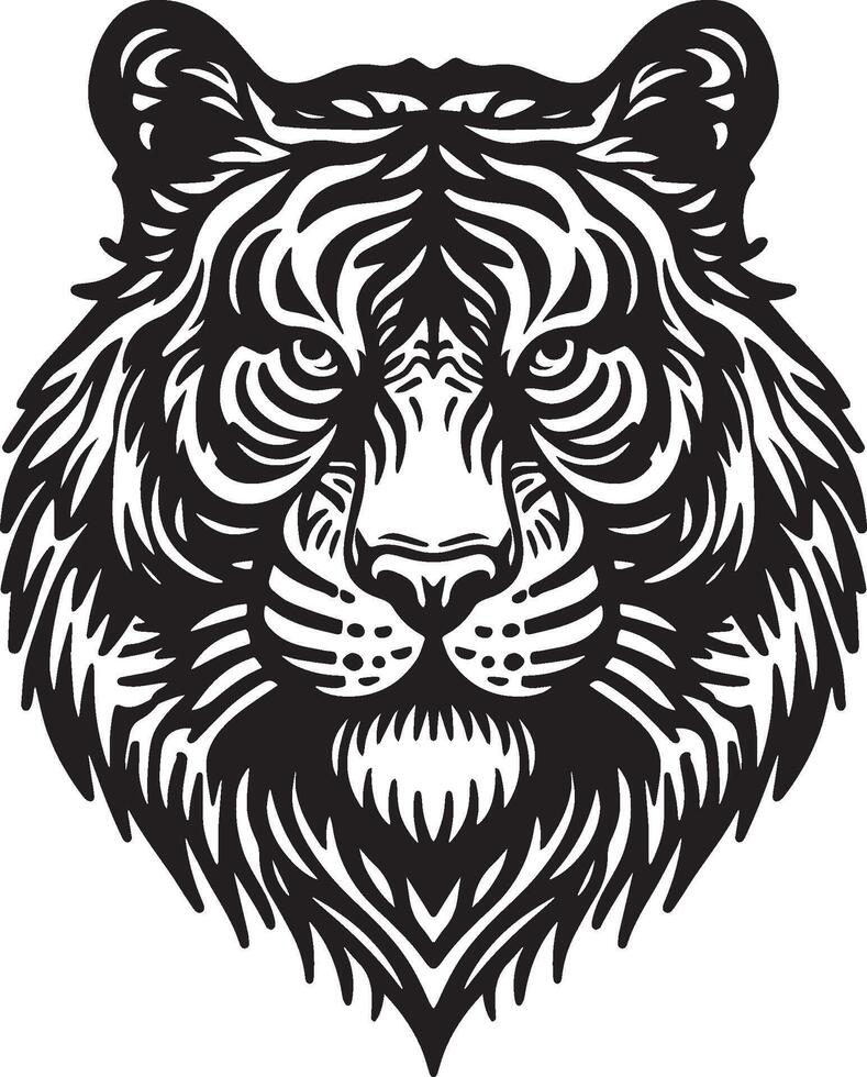 Tiger Head Illustration. vector
