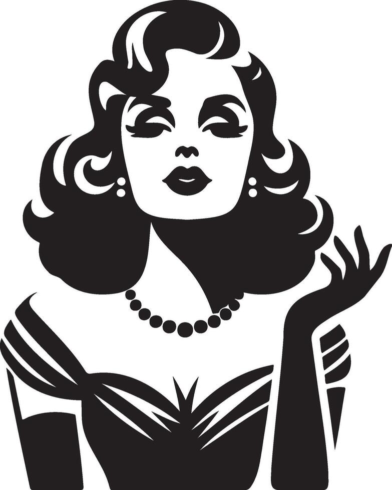Vintage Sassy Lady. vector