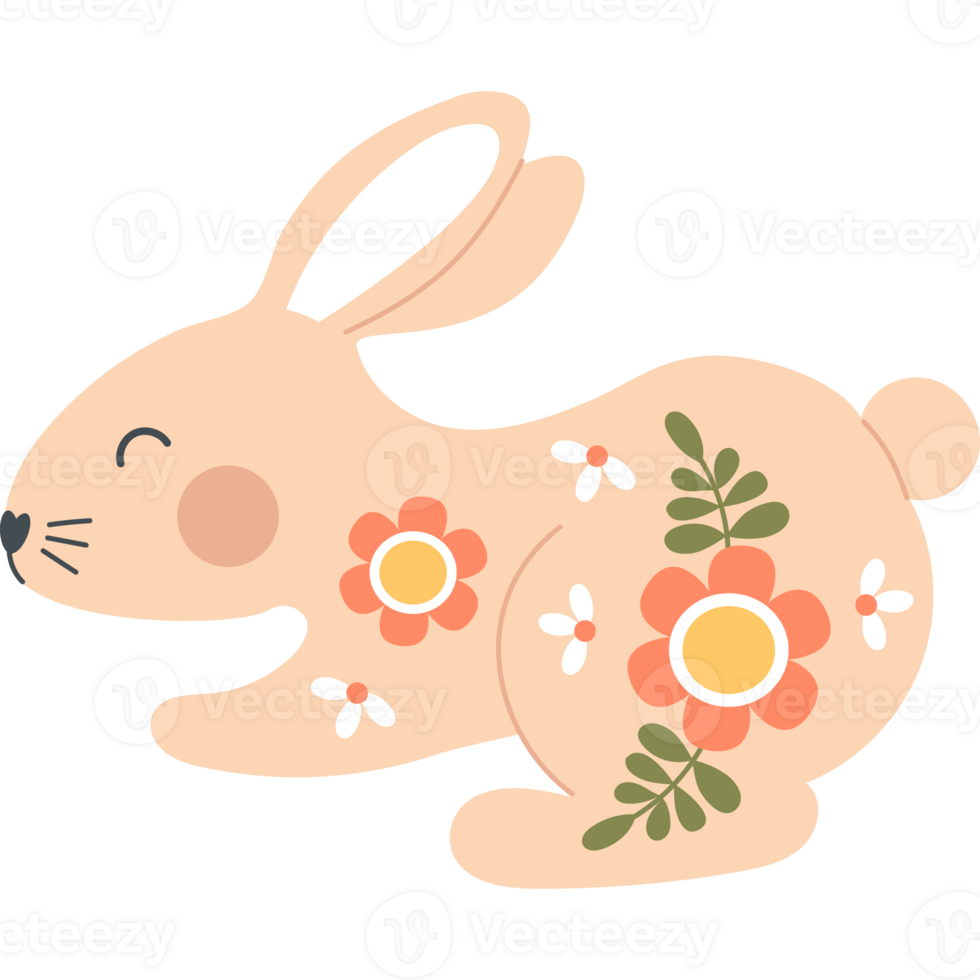 Easter floral Bunny Animal png