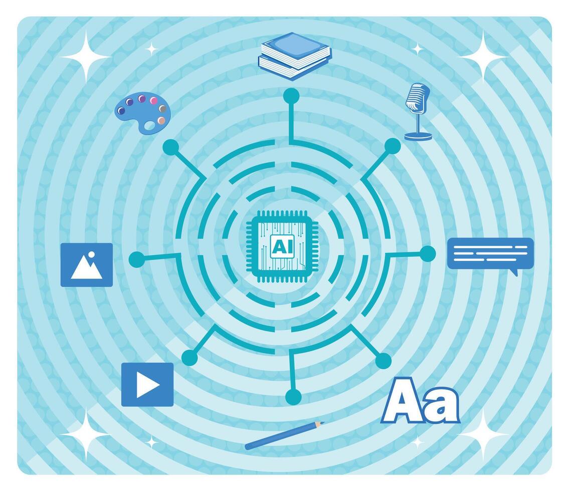 Generative Artificial intelligence concept. A Digital Graphic Layout. vector