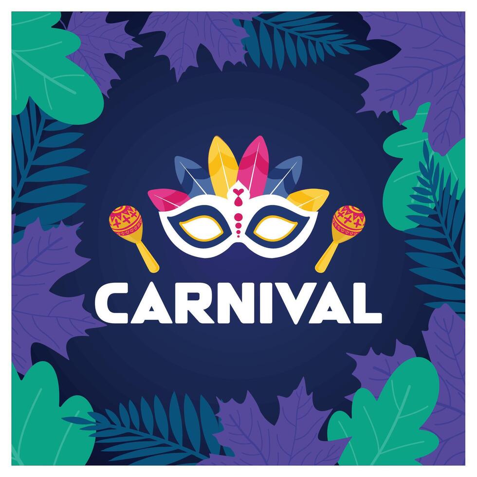 Mardi gras carnival background with blue and colorful decorative. vector