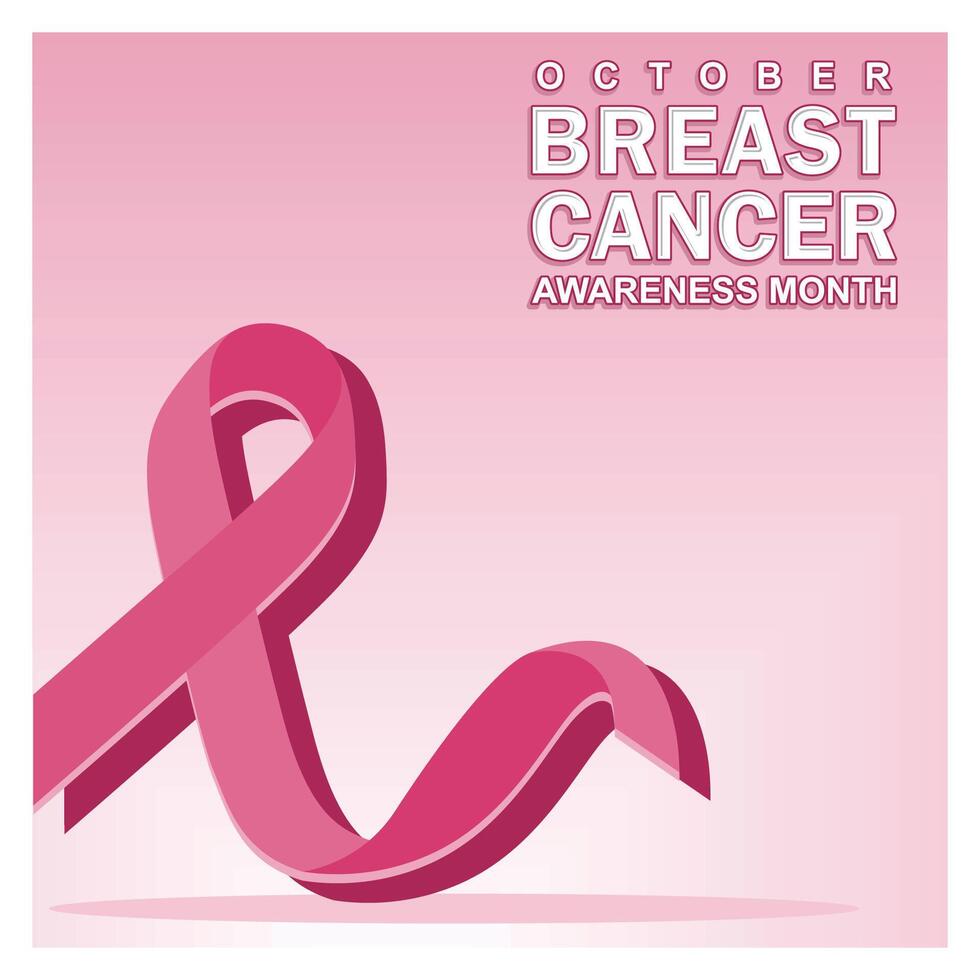Breast cancer pink october ribbon awareness. vector